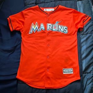 Youth Majestic Miami Marlins #27 Giancarlo Stanton Authentic orange.
